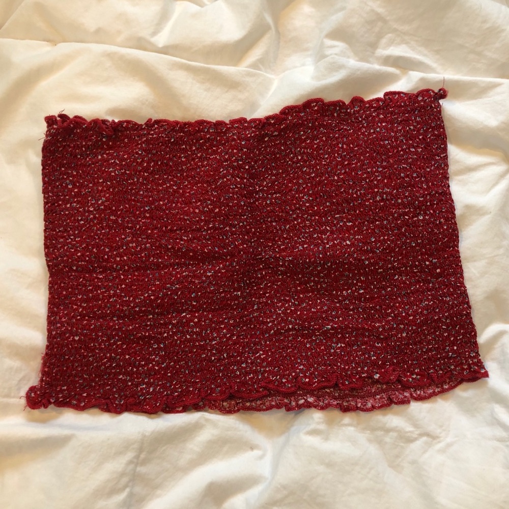 Red Flower Crop Top